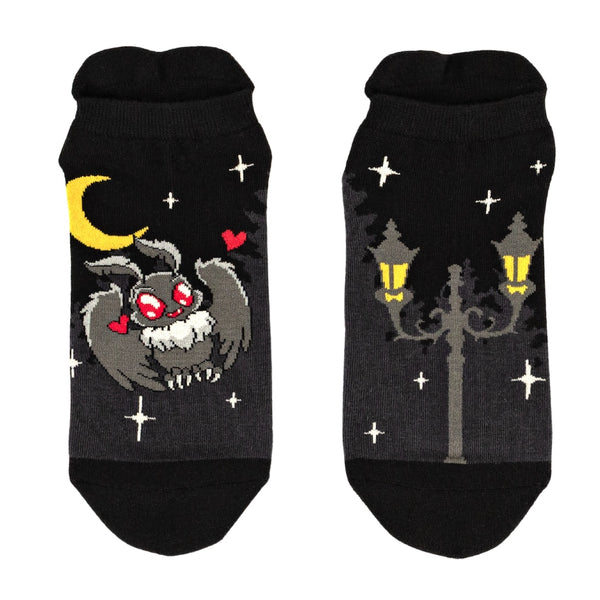 Cute Mothman Ankle Socks flat lay front