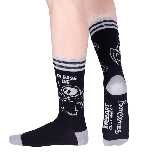 Please Die Crew Socks worn