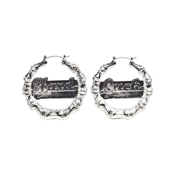 Hard Luck Bamboo Style Hoop Earrings