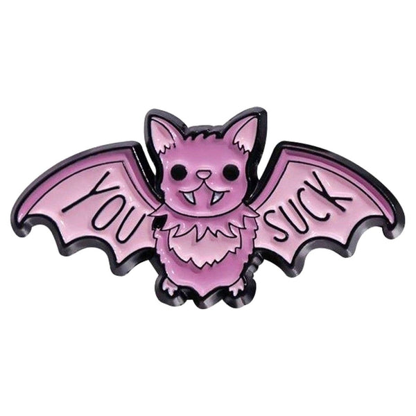 You Suck Bat enamel pin — Spooky Stitchcrafts