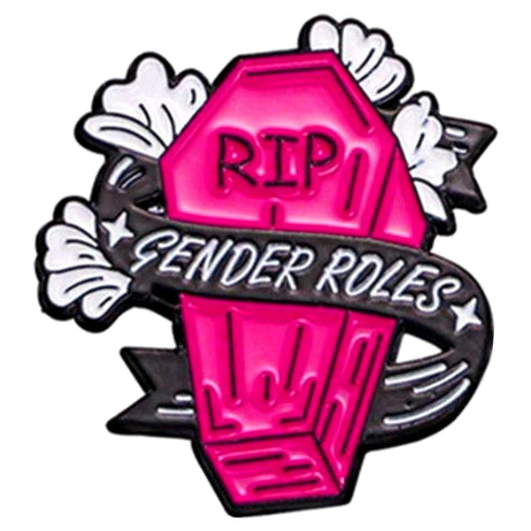 RIP Gender Roles Coffin enamel pin — Spooky Stitchcrafts