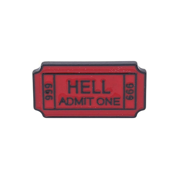 Ticket to Hell enamel pin — Spooky Stitchcrafts