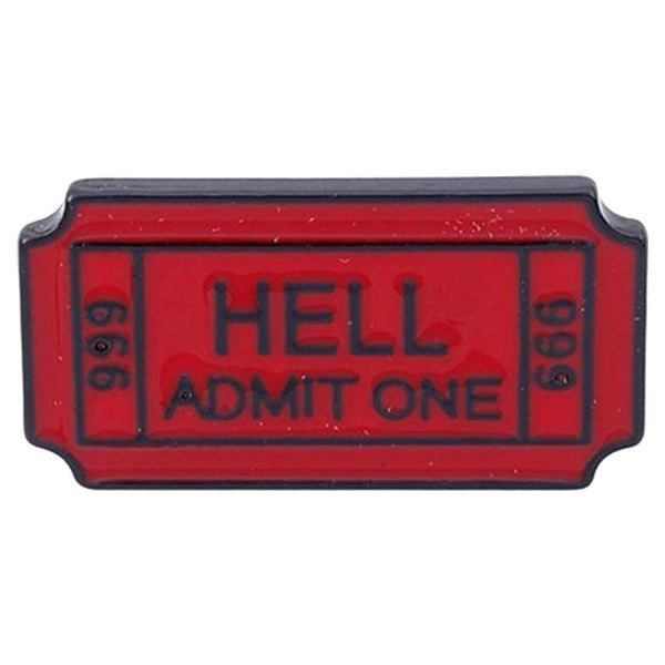 Ticket to Hell enamel pin — Spooky Stitchcrafts