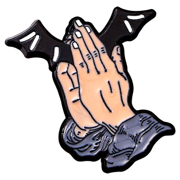 Praying Hands Bat enamel pin — Spooky Stitchcrafts
