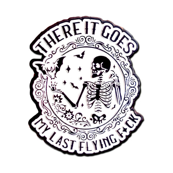 There It Goes Skeleton enamel pin — Spooky Stitchcrafts