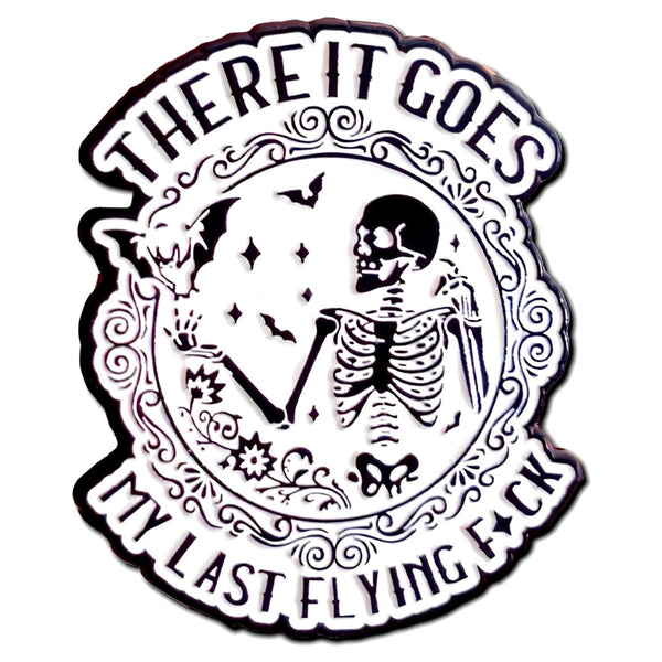 There It Goes Skeleton enamel pin — Spooky Stitchcrafts