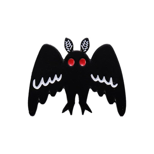 Mothman Standing enamel pin — Spooky Stitchcrafts