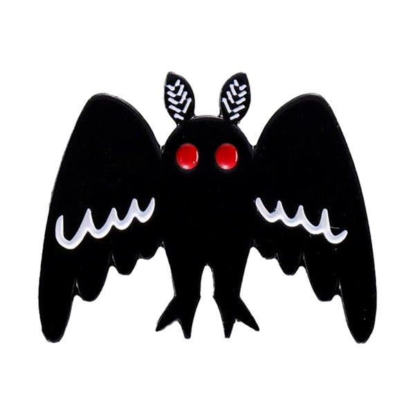 Mothman Standing enamel pin — Spooky Stitchcrafts