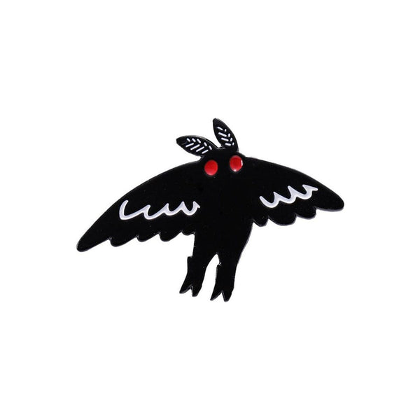 Mothman Flying enamel pin — Spooky Stitchcrafts