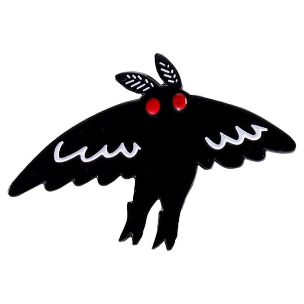 Mothman Flying enamel pin — Spooky Stitchcrafts
