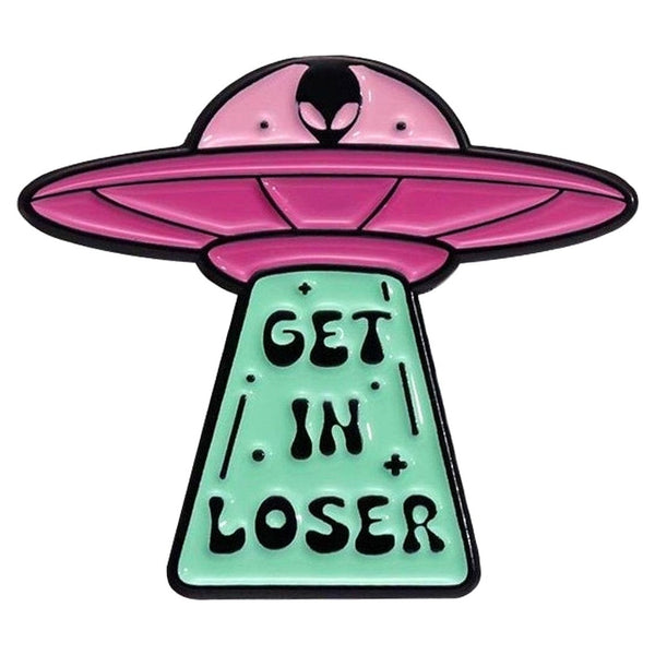 Get In Saucer enamel pin — Spooky Stitchcrafts