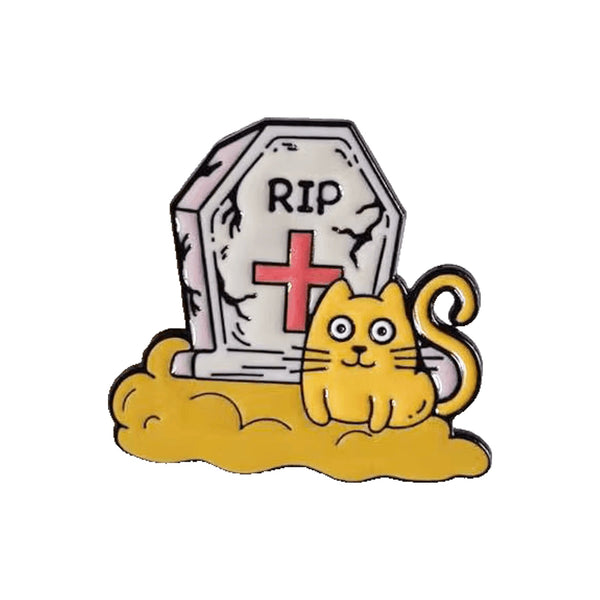 RIP Kitty enamel pin — Spooky Stitchcrafts
