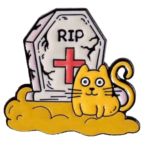 RIP Kitty enamel pin — Spooky Stitchcrafts