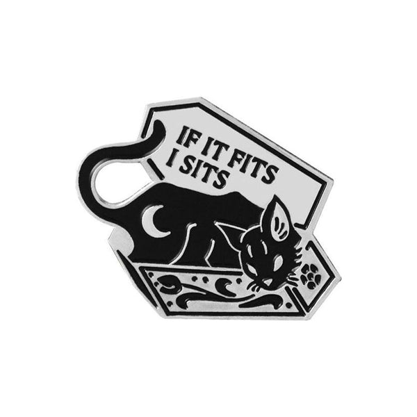 I Sits Coffin enamel pin — Spooky Stitchcrafts