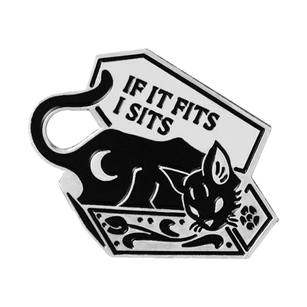 I Sits Coffin enamel pin — Spooky Stitchcrafts
