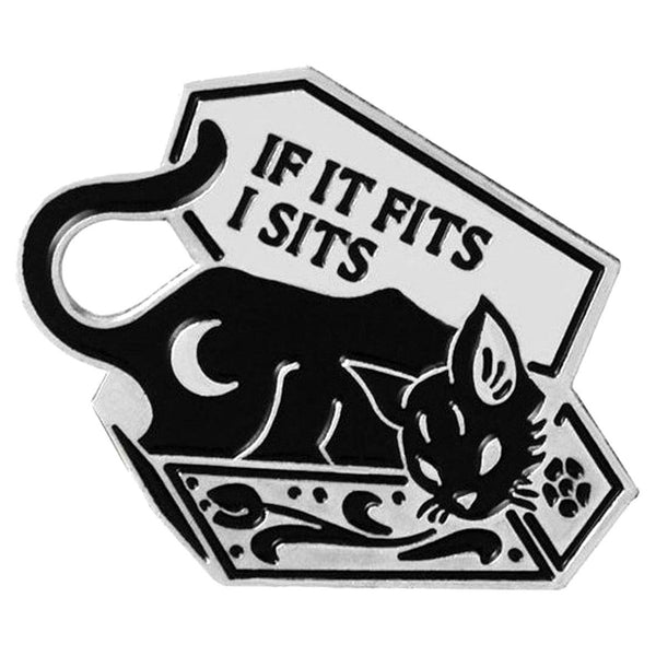 I Sits Coffin enamel pin — Spooky Stitchcrafts
