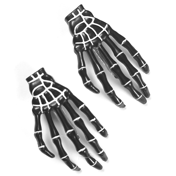 Skeleton Hand Hair Clip in matte black, skeletal hand claw clip