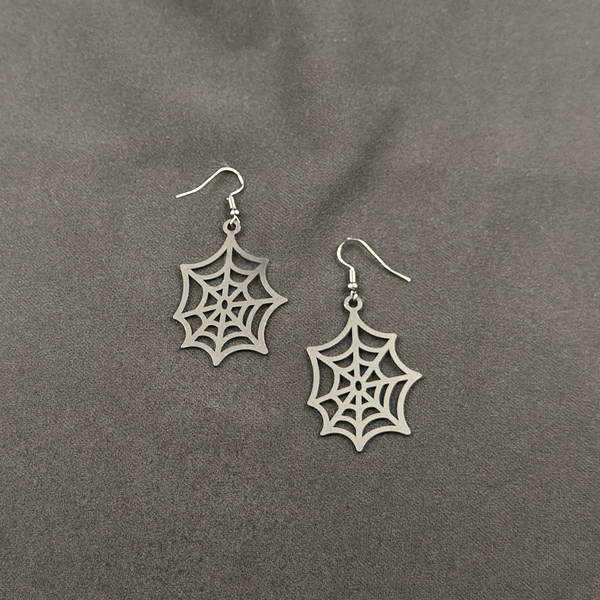 Gothic Spiderweb Drop Earrings