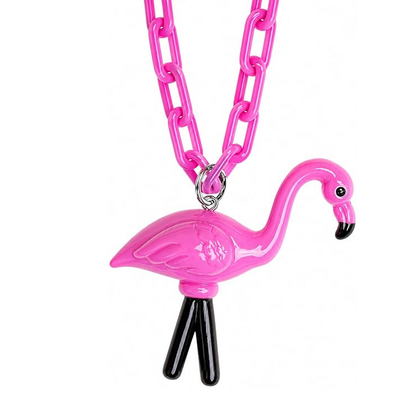 Chunky Pink Flamingo Necklace