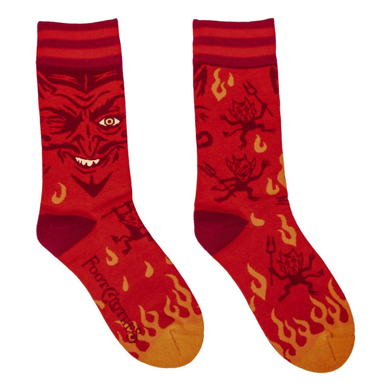 Vintage Devil Crew Socks flat lay right