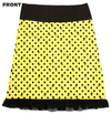 Yellow & Black Polka Dot Skull Pixie Skirt