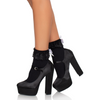 Lola Ruffle Bow Ankle Socks in black and white, alternate view