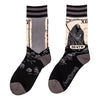 Death Tarot Card Crew Socks flat lay, left