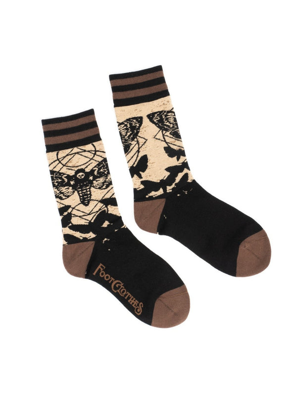 Death's Head Hawkmoth Crew Socks flat-lay