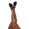The Raven Poe Ankle Socks worn on model, top view
