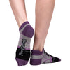 The Raven Poe Ankle Socks worn on model, back view