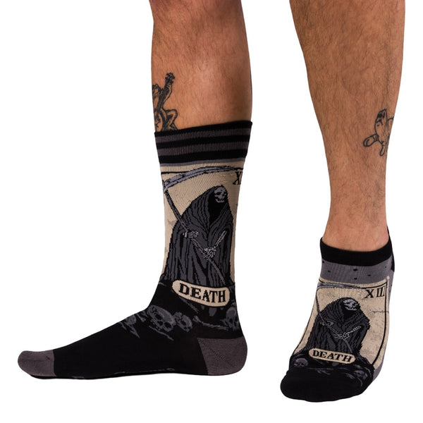 Death Tarot Card Ankle Socks worn