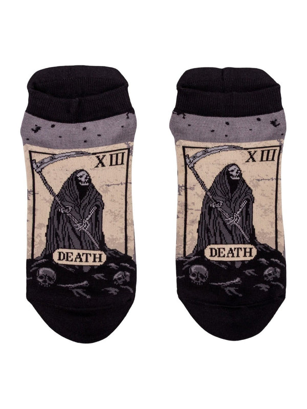 Death Tarot Card Ankle Socks flat-lay