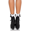 Lola Ruffle Bow Ankle Socks in black and white, alternate view