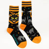 Vintage Black Cat Crew Socks flat lay