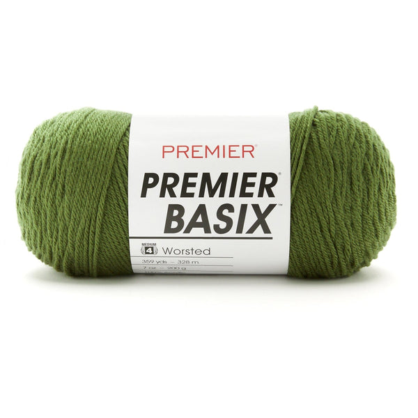 Premier Yarns Basix yarn in Leaf, a worsted-weight acrylic skein