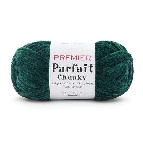 Premier Yarns Parfait Chunky yarn in Ivy, a super bulky chenille skein
