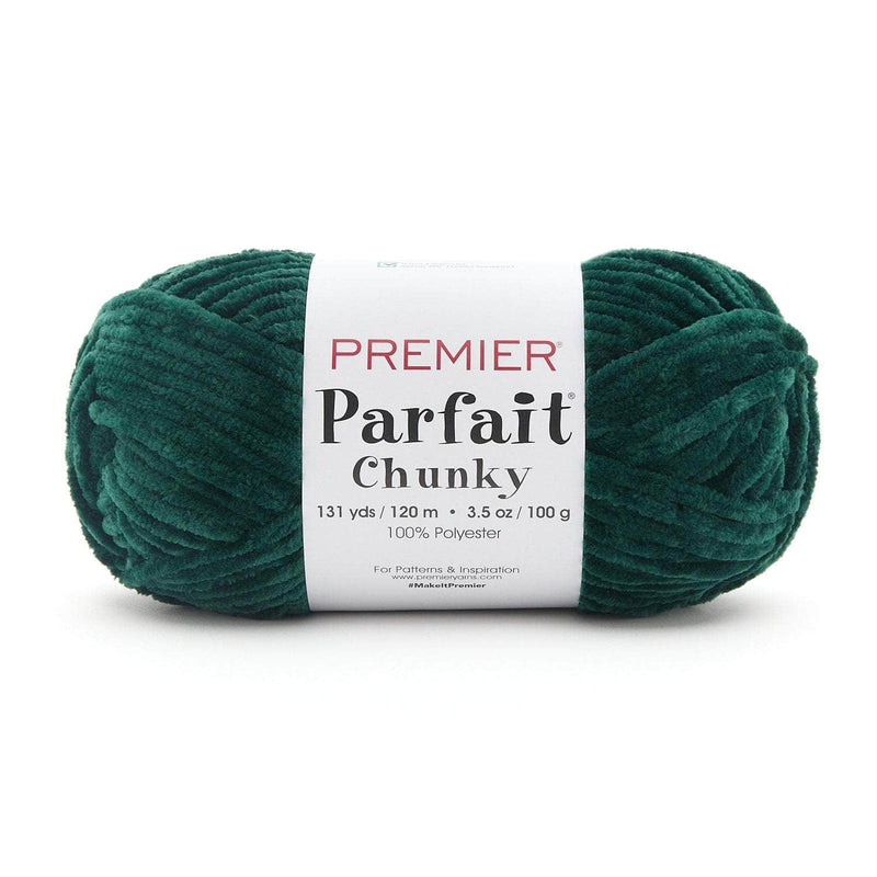 Premier Yarns Parfait Chunky yarn in Ivy, a super bulky chenille skein