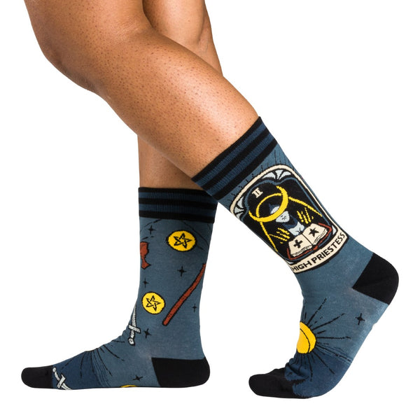 The High Priestess Tarot Nouveau Crew Socks worn