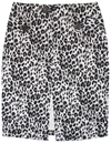 Gray Leopard Print Retro Pencil Skirt