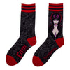Elvira Mistress of the Dark Crew Socks flat lay