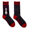 Elvira Mistress of the Dark Crew Socks flat lay