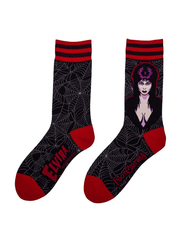 Elvira Mistress of the Dark Crew Socks flat-lay