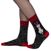 Elvira Mistress of the Dark Crew Socks worn on model, left view