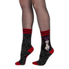 Elvira Mistress of the Dark Crew Socks worn on model, left view 2