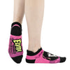 Elvira A Girl and Her Gonk Ankle Socks worn on model, back view