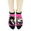 Elvira A Girl and Her Gonk Ankle Socks worn on model, front view