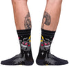 Cute Mothman Crew Socks worn on model, back view
