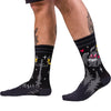 Cute Mothman Crew Socks worn on model, left view 2