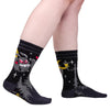 Cute Mothman Crew Socks worn on model, right view 3