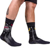 Cute Mothman Crew Socks worn on model, right view 2